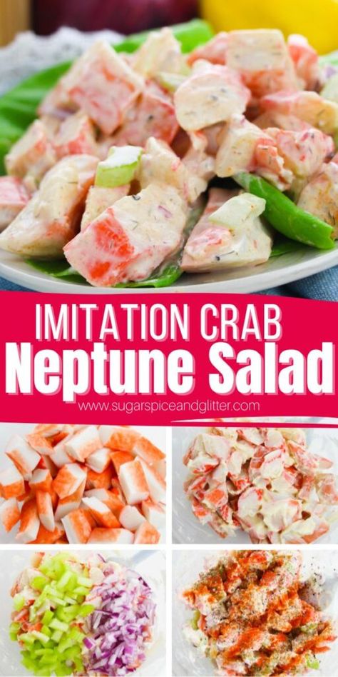 Tuna And Crab Salad, Crab Salad For Poke Bowl, Mock Crab Salad Recipes, Imitated Crab Salad Recipes, Artificial Crab Salad, Crab Wraps Recipes, Mock Crab Salad, Louis Kemp Crab Delights Recipes, Cucumber Salad With Crab Meat