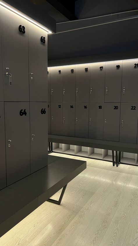 Locker Room Bathroom, Athletic Locker, Gym Locker Room, Commercial Gym Design, Fitness Center Design, Sports Locker, Room Signage, Locker Designs, Room Gym