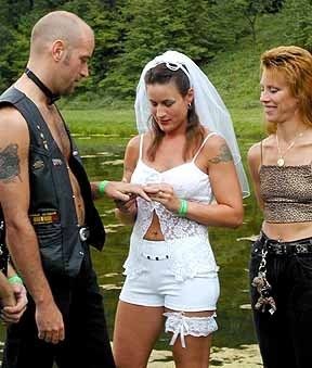 white trash | White Trash Wedding... indeed.  who cares she looks great Ugliest Wedding Dress Funny, White Trash Party Outfits Women, White Trashy Outfit Party, White Trash Aesthetic, White Trash Outfit, White Trash Party Costume, White Trash Wedding, Weird Wedding Dress, Ugly Wedding Dress