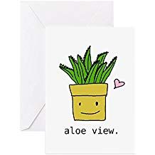 CafePress - Aloe View - Greeting Card, Note Card, Birthday Card, Blank Inside Glossy Card Puns, Birthday Card Puns, Punny Cards, Love Puns, Cute Puns, Pun Card, Bday Cards, Birthday Cards Diy, Greeting Card Design