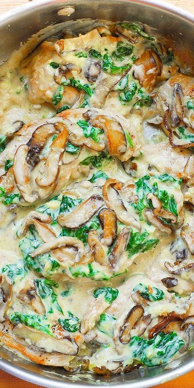 Rotisserie Chicken Mushroom Recipes, Rotisserie Chicken Spinach Recipes, Rotisserie Chicken And Mushroom Recipes, Chicken With Spinach And Mushrooms, Recipe With Chicken Breast, Chicken Spinach Mushroom, Recipe With Chicken, Chicken Mushrooms, Chicken With Spinach