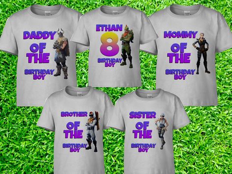 8th Birthday Shirt Girl, 8th Birthday Boy Shirt, Fortnite Birthday Shirts Family, 8 And Great Birthday Shirt, Fortnite Birthday Shirts For Boys, Custom Theme, Knit Cuff, Matching Shirts, Family Shirts