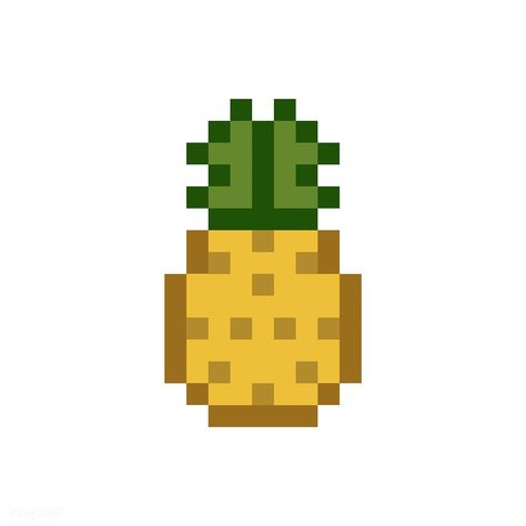 A pineapple pixelated fruit graphic | free image by rawpixel.com Pixel Fruit Art, Pineapple Pixel Art, Fruit Pixel Art, Pixel Art Fruit, Pixel Fruit, Pixel Art Food, Fruit Graphic, Animal Canvas Paintings, Fruit Pineapple