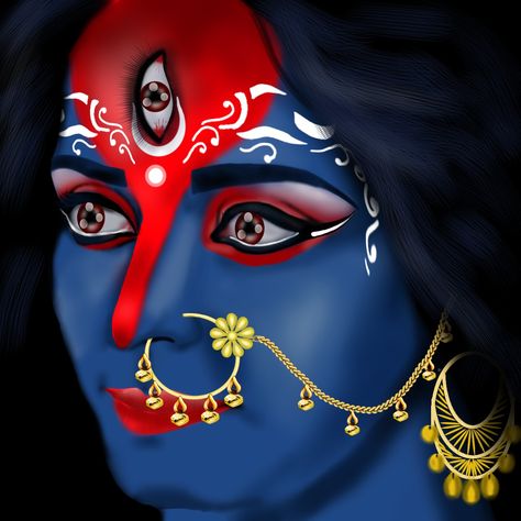 Maha Kali Drawing, Mahakali Pic, Kali Ma Drawing, Mahakali Drawing, Mahakali Serial, Maa Mahakali, Half Sleeve Tattoos Sketches, Eiffel Tower Painting, Kali Maa