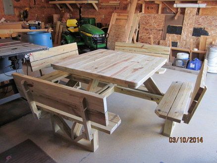 Picnic Table Free Furniture Plans, Diy Picnic Table, Picnic Table Plans, Yard Furniture, Picnic Tables, Free Furniture, Simple Furniture, Table Plans, Outdoor Tables