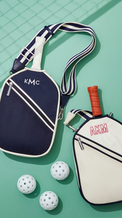 Shop monogrammed pickleball bags at markandgraham.com Personalized Sports Gifts, Pickleball Gift, Event Logo, Mark And Graham, Embroidered Monogram, Pickleball Paddles, Unique Gift Ideas, Sports Gifts, Toiletry Bags