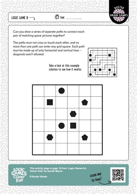 Download this free educational activity sheet for kids age 8-12. Whether at home or in the classroom, Buster's fantastic Brain Games are guaranteed to keep kids entertained. Click the link for more great learning material and fun activities from the Clever Kids series! Kids Brain Activities, Cognitive Activities For School Age, Brain Activity Games, Puzzle Activities For Kids, Brain Activities For Kids, Logic Puzzles For Kids, Logic Puzzles Brain Teasers, Brain Games For Kids, Logic Games For Kids