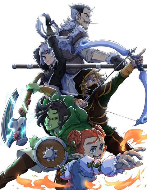 D&d Group Art, Dnd Team Art, Dnd Group Pose, Dnd Group Pose Reference, Dnd Group Art, Dnd Party Art, Dnd Poster, Dnd Party, Adventuring Party