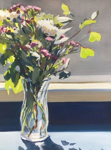 Painting Flower Bouquet, Heather Martin, Lisianthus Flowers, Farmers Market Flowers, Gouache Art, Painting Flower, Plant Painting, Painting Studio, Acrylic Canvas