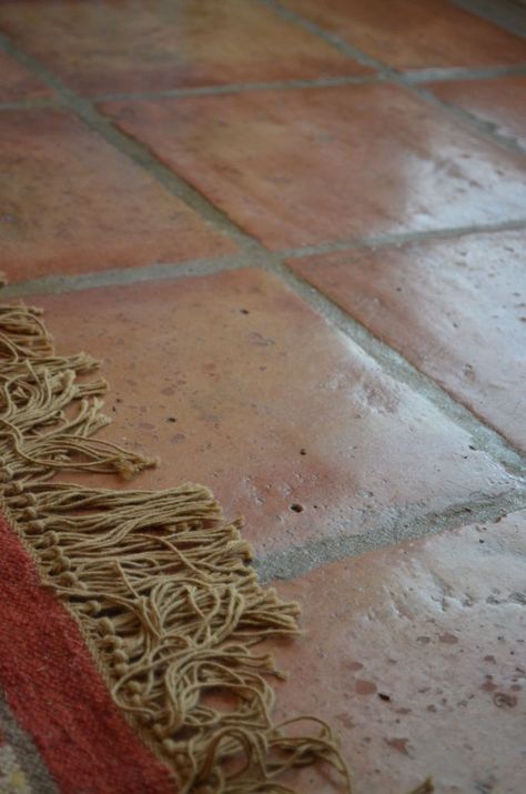 Terracotta Tile Sunroom, Kitchen With Terra Cotta Tile Floor Farmhouse, Terracotta Floor Dining Room, Modern Kitchen With Terracotta Floor, Saltillo Tile Entryway, Terra Cotta Floors Color Schemes, Terracotta Floor Tiles Kitchen, Tile Mudroom, Terra Cotta Floor Tile