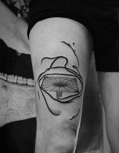 Avant-garde tattoo artist Ilia Zharkov Dark Surrealism Tattoo, Avante Garde Tattoo, Absurdist Tattoo, Avant Garde Tattoo, Absurdism Tattoo, Vortex Tattoo, Tattoo On Thigh, Beauty Tattoo, Webby Awards