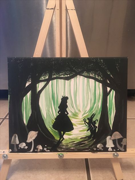 Alice In Wonderland Paintings, Unique Wrist Tattoos, Mini Toile, Wrist Tattoo Designs, Disney Canvas Art, Disney Canvas, Disney Paintings, Posca Art, Hippie Painting