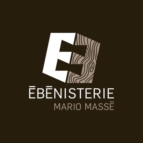 Logo design - Ébénisterie Mario Massé Carpentry Logo Design, Carpentry Logo, Contractor Logo, Kingdom Logo, Wood Logo Design, Southern Architecture, Wood Logo, Social Media Advertising Design, Furniture Logo