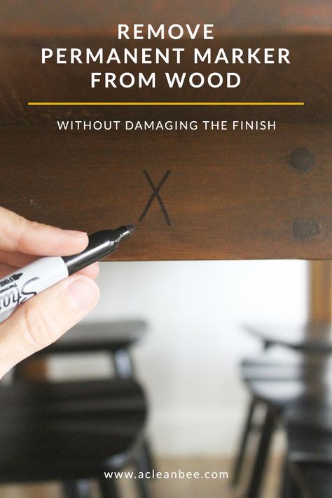 Ink Removal, How To Remove Sharpie, Remove Permanent Marker, Ink Stain Removal, White Wood Table, Maple Furniture, Marker Stain, Felt Tip Markers, Stained Table