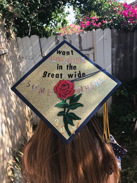 Beauty And The Beast Grad Cap Ideas, Graduation Cap Designs Beauty And The Beast, Beauty And The Beast Cap Graduation, Beauty And The Beast Grad Cap, Monsters Inc Graduation Cap, Disney Grad Caps, Uni Graduation, Senior Things, Disney Graduation