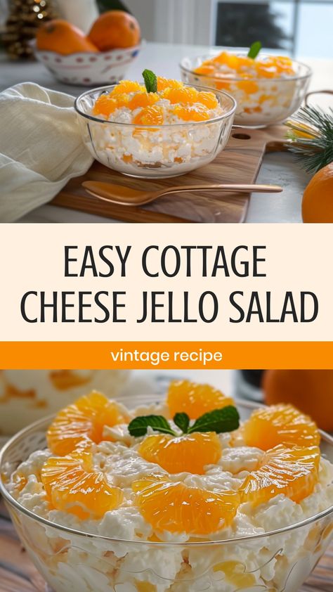 Indulge in a delightful blend of sweet and savory with this classic recipe for cottage cheese jello salad. This creamy and fruity treat is perfect for potlucks, picnics, or simply as a refreshing side dish for any meal. With layers of fluffy whipped cream and colorful jello mixed with the rich texture of cottage cheese, this salad is a nostalgic favorite that never fails to impress.

Ingredients
2 cups 2% low fat cottage cheese
1 large can crushed pineapple, well drained
1 small packet orange je Pineapple Cottage Cheese Jello, Cottage Cheese Jello Recipes, Cottage Cheese With Jello Recipes, Orange Jello Cottage Cheese Salad, Orange Cottage Cheese Salad, Cottage Cheese Orange Jello Salad, Cottage Cheese Pineapple Jello Salad, Cottage Cheese And Jello Recipes, Orange Cottage Cheese Jello Salad