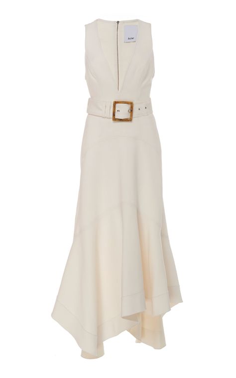 White Frock, Asymmetrical Midi Skirt, Drape Maxi Dress, Summer Fashions, Asymmetrical Hem Dress, Alice Mccall, Plunging Neck, Johanna Ortiz, Sleeveless Midi Dress