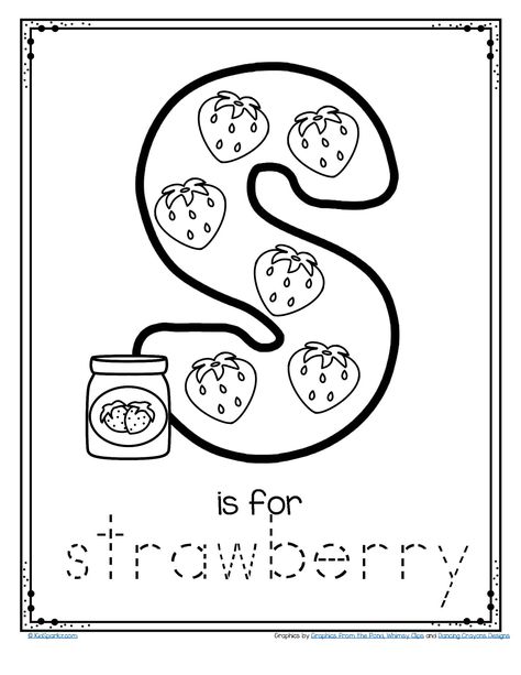 FREE S is for strawberry alphabet letter printable. #freeprintable #preschoolalphabet #letterprintable S Is For Strawberry Craft Preschool, Letter S For Preschool, Letter S Printable, Letter S Worksheets For Preschool, Letter S Crafts For Preschool, Preschool Letter S, Letter S Activities, Letter S Worksheets, Problem Solving Worksheet