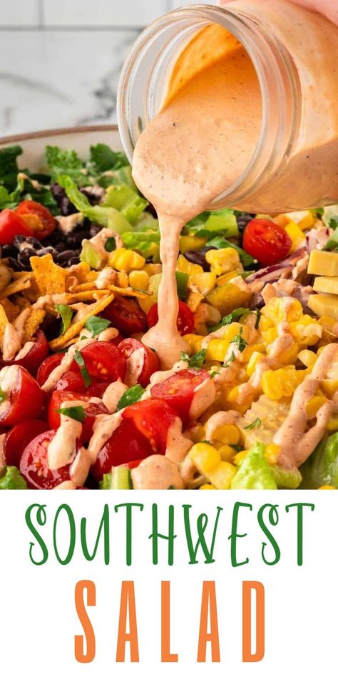 Southwest Salad Recipe, Mexican Salad Recipes, Southwest Chicken Salad, Southwest Salad, Mexican Salads, Chopped Salad Recipes, Fresh Salad Recipes, Summer Corn, Lake Food Ideas Summer