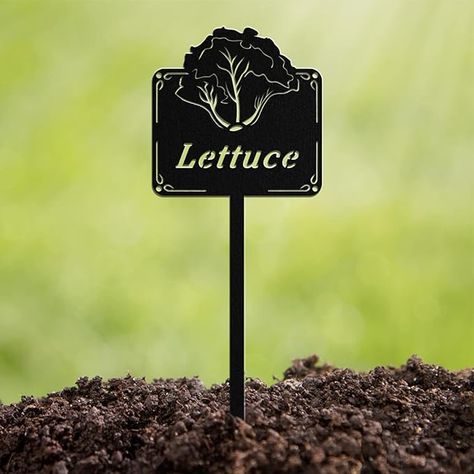 Amazon.com: Jilsgs Metal Seed & Plant Labels - Plant Markes for Seedlings-Plant Tags for Pots - Garden Signs for Vegetable - Durable Markers for Plants Outdoor Waterproof - Garden Decor for Farmhouse(Lettuce) : Patio, Lawn & Garden Metal Plant Markers, Pots Garden, Plants Outdoor, Seed Starter, Plant Tags, Plant Labels, Plant Markers, Garden Signs, Seed Starting