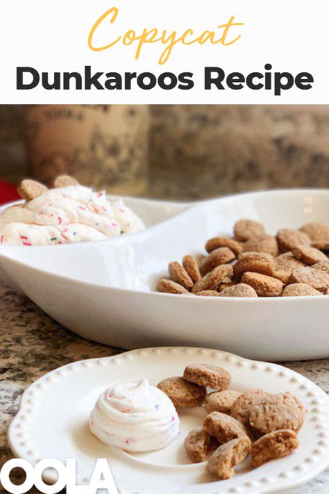 Take a trip down memory lane with our Copycat Dunkaroos recipe! This sweet treat consists of rounded cinnamon graham cookies ready to dunk into creamy vanilla rainbow sprinkle frosting! #dunkaroos #90sfood #dunkaroorecipe #dunkaroosrecipe #dunkaroos90skids #dunkaroosdip #dunkaroosdiprecipe Dunkachinno Recipe, Dunkaroo Icing Recipe, Dunkaroo Cookie Recipe, Dunkaroo Frosting Recipe, Diy Dunkaroos, Dunkaroo Frosting, Easy Dunkaroo Dip, Dunkaroo Cookies, How To Make Dunkaroo Dip