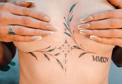 Side Hip Tattoos, Cowgirl Tattoos, Floral Thigh Tattoos, Tattoos To Cover Scars, Boho Tattoos, Underboob Tattoo, Girls Tattoo, Chest Tattoos For Women, Chest Piece Tattoos