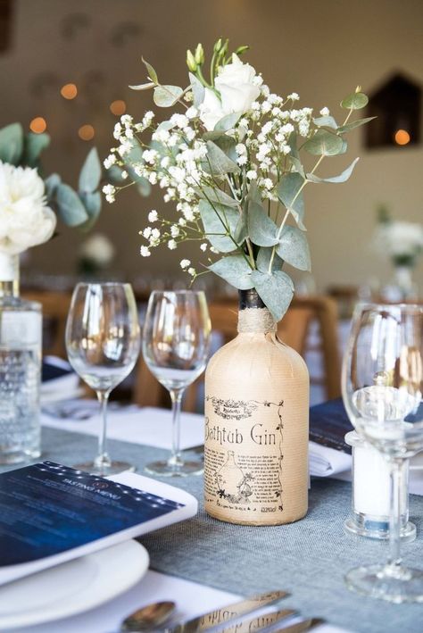 Jessica Grace, Pub Wedding, Pub Interior, Wedding Centrepieces, Wine Bars, Table Flower, Reuse And Recycle, Eco Wedding, Wedding Bottles