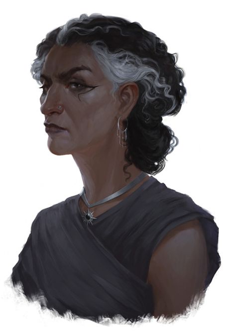 Old Character Art, Fey Warlock, Fantasy Bartender, Older Woman Art, Fat Witch, Raven Witch, Curse Of Strahd, Jane Doe, Fantasy Portraits