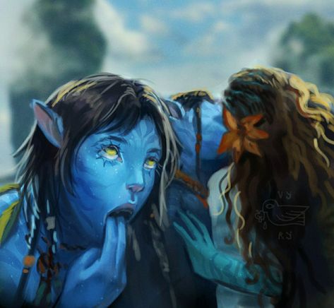 Positivity Drawings, Lo'ak And Tsireya, Avatar Video, Blue Avatar, Avatar James Cameron, Mythical Dragons, Avatar Funny, Avatar Fan Art, Pandora Avatar