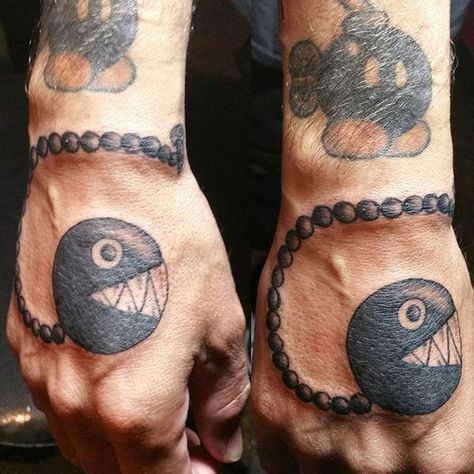 Chain Chomp Chain Chomp Tattoo, Chain Chomp, Movie Tattoos, Body Tattoos, Hand Tattoos, Tattoos And Piercings, I Tattoo, Piercings, Tattoo Designs