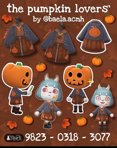 Animal Crossing Fall Codes, Animal Crossing Friends, Acnh Halloween Code, Animal Crossing Music, Motif Acnl, Acnh Cottagecore, Crunchy Leaves, Acnh Clothes, Animal Crossing 3ds