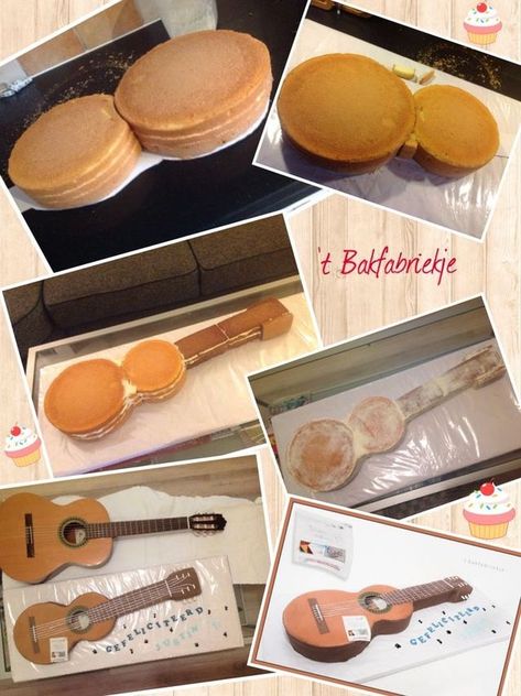 Music Cakes, Guitar Cake, Sculpted Cakes, Cake Shapes, Cupcake Cake, Novelty Cakes, Cake Decorating Tutorials, Cake Tutorial, Cake Decorating Tips