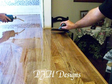 Easy Butcher Block Countertop Tutorial – Remodelaholic Kitchen Remodel Butcher Block Counter, Antique Furniture Kitchen, Dishwasher Cabinet, Diy Wood Countertops, Butcher Block Countertop, Painting Antique Furniture, Outdoor Kitchen Countertops, Cheap Countertops, Butcher Block Counter