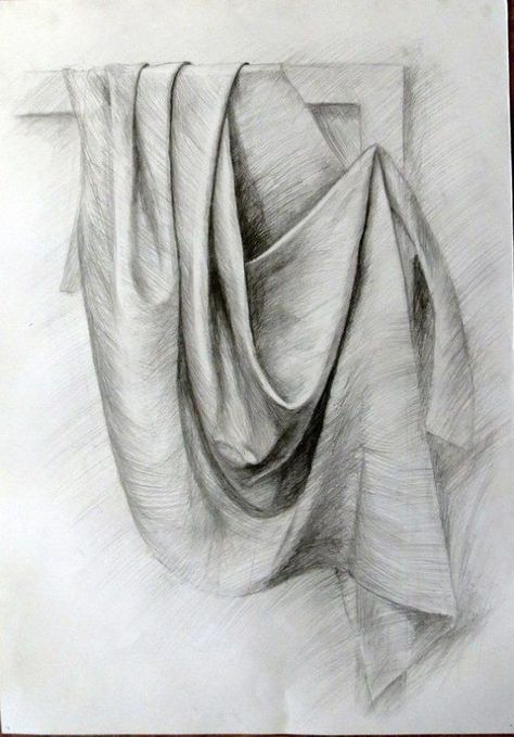 Drapery Drawing, Pencil Drawing Tutorials, Fabric Drawing, Object Drawing, Art Drawings Sketches Pencil, Basic Drawing, Still Life Drawing, Pencil Art Drawings, A Level Art