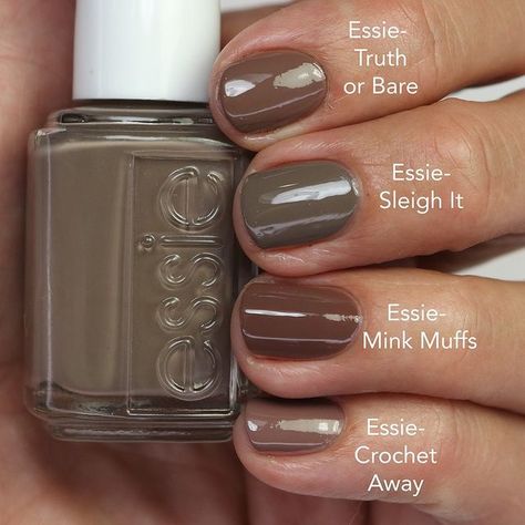 How To Make Brown Nail Polish, Essie Sleigh It, Brown Nails Essie, Essie Brown Nail Polish, Matted Nails, Art Healing, Brown Nail Polish, Brown Nail, Brown Nails Design