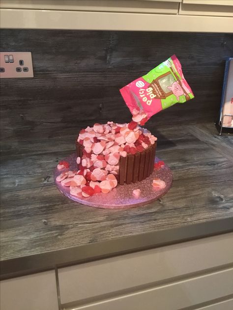 Percy Pig cake. For someone turning 24! 😃 Percy Pig Aesthetic, Percy Pig Party, Percy Pig Cake, Pepper Pig, Percy Pig, 46th Birthday, Spongebob Cake, Pig Birthday Cakes, Daisy Cakes