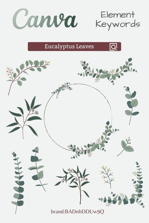 Elements In Canva, Font Canva Lettering, Best Sans Serif Fonts, ملصق بحث, Eucalyptus Plant, Instagram Branding Design, Keyword Elements Canva, Canvas Learning, Foliage Wedding