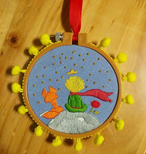 Little Prince Embroidery, Cartoon Embroidery Design, Embroidery Book, Cartoon Embroidery, Cute Embroidery, Hand Embroidery Art, Little Prince, Shirt Embroidery, The Little Prince