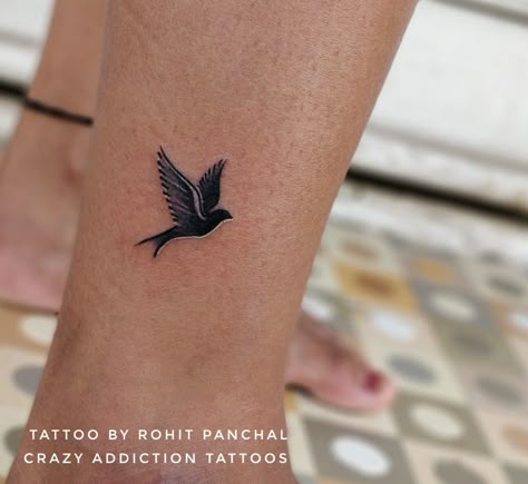 Tattoo by Rohit Panchal at Crazy addiction tattoos Bird Tattoo On Hand For Women, Albertross Bird Tattoo, Bird Set Free Tattoo, Minimalist Tattoo Bird, Albatross Tattoo, Bird Hand Tattoo, Simple Bird Tattoo, Tattoo Homme, Bird Set Free