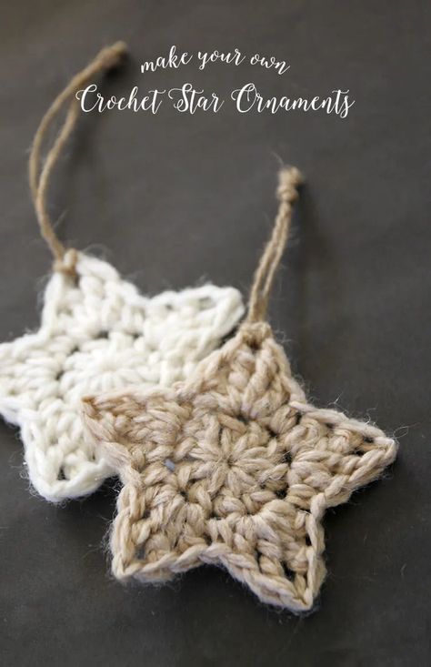 Free Crochet Star Pattern - Make Star Ornaments! - Persia Lou Crochet Star Pattern, Crochet Star Patterns, Jul Diy, Crochet Star, Crochet Xmas, Confection Au Crochet, Crochet Christmas Decorations, Crochet Ornaments, Crochet Stars