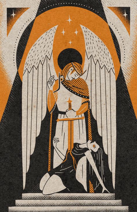 Saint Graphic Design, Iconography Illustration, Occult Graphic Design, Vintage Demon Illustration, Biblical Angel Illustration, Medieval Demon Illustration, Blood Tears, Antique Occult Illustrations, Logo Presentation