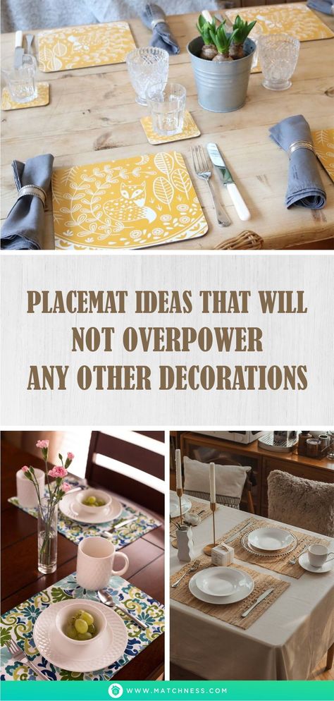 When you want to transform your dining space into something impressive, you can start by having a selected placemat. #placematideas #diningtabledecorideas #diningspacedecorideas Table Mats Ideas Dining Rooms, Place Mats Ideas Dining Rooms, Placemats Ideas Dining Rooms, Dining Room Placemats, Placemat Ideas, Dining Place Mats, Dining Table Placemats, Table Placemats, Trumpets