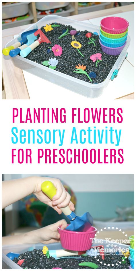 Check out this awesome planting flowers gardening play sensory activity for little kids. #preschool #gardening Activity Preschoolers, Flowers Preschool, Planting Activities, Preschool Gardening, Flowers Activity, Play For Preschoolers, Spring Sensory, Play Preschool, Sensory Activities For Preschoolers