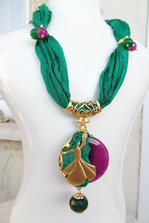 Excited to share the latest addition to my #etsy shop: Gold Whirling Dervish Necklace, Semazen Necklace, Turkish Green Silk Necklace, Gold Frame Semazen, Turkish Jewelry, Sufi, Mother Turkey Jewelry, Flower Jewelry Designs, Whirling Dervish, Turkey Style, Silk Necklace, Flower Statement Necklace, Turkish Jewelry, Trendy Flowers, Floral Jewellery