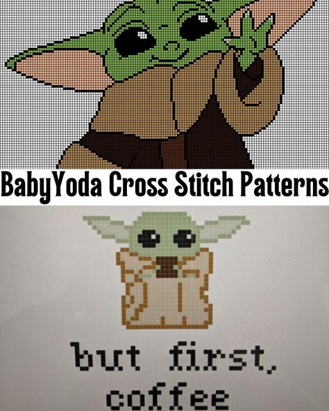 11 Baby Yoda Embroidery Design Ideas For The Star Wars Fan - meshthread.com Grogu Cross Stitch Pattern Free, Yoda Cross Stitch Pattern Free, Star Wars Cross Stitch Patterns Free, Baby Yoda Cross Stitch, Yoda Cross Stitch, Yoda Embroidery, Blackwork Embroidery Designs, Blackwork Embroidery, Star Wars Yoda