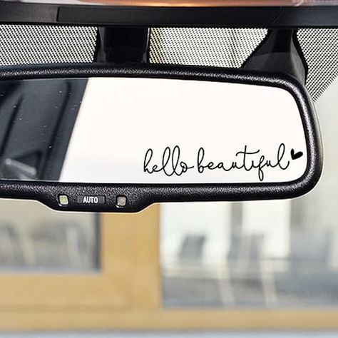 3x Hello Beautiful Rearview Mirror Decal, Vanity Mirror Stickers, Rear View Mirror Vinyl Decal, Car Accessories Gifts, Car Decal For Women, Car Window Decal, Self Affirmations Decal Car Mirror Sticker, Car Mirror Decals, Car Accessories Gifts, Self Affirmations, Mirror Vinyl, Mirror Decals, Bathroom Decals, Stickers Handmade, Mirror Decal