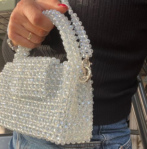 Crystal Bag ‘Queenz’ in ‘White Cloud’ color With two chains: silver chain & chain made of beads that you can change due to your mood Handmade of High Quality Crystal Beads The bag is bigger than ‘Sia’ bag Price 115 € Fits: 📲 Phone 💰Card or Money 💄Lipstick 🗝️ Keys Can be created in any color of your choice with golden & nickel chain Worldwide delivery From Athens, Greece #crystalbags #crystalbeads #sacencristal #bolsadecristal #borsadicristallo #sacchettodiperlineacriliche #bonc... Chains Silver, Crystal Bags, White Cloud, Phone Card, Athens Greece, Beaded Bags, Athens, Crystal Beads, Silver Chain