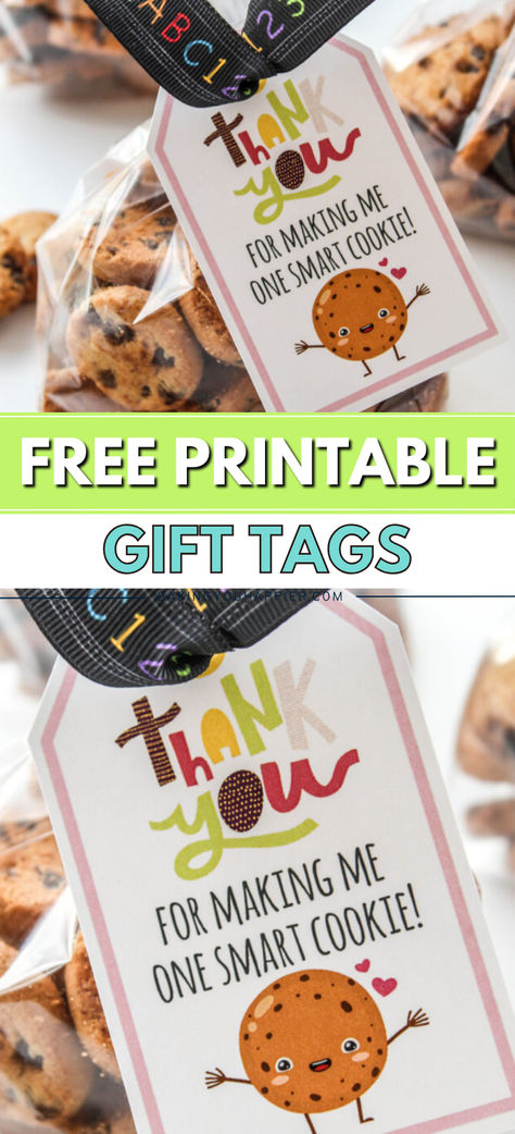 Thank You for Making Me One Smart Cookie Free Printable Gift Tags, cute gift tags to attach to cookies for Teacher Appreciation Week! Thank You For Making Me One Smart Cookie Free Printable, Cookies Teacher Appreciation, Teacher Appreciation Cookies Tags, Smart Cookie Tags Free Printable, Teacher Appreciation Gifts Cookies, Thank You For Making Me One Smart Cookie, Cookie Teacher Appreciation Printable, Crumbl Cookie Teacher Appreciation, Teacher Gift Cookies