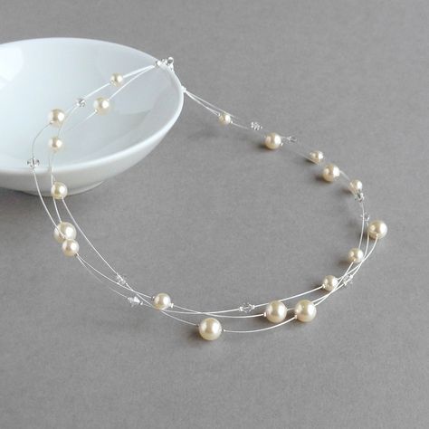 Pearl Jewellery Set, Floating Pearl Necklace, Jewelry King, Bridesmaid Pearls, Pearl Jewelry Wedding, Pearl Jewelry Sets, Pearl Jewellery, Jewellery Set, Girly Jewelry