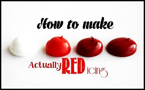 How to make ACTUALLY red icing!!! Red Royal Icing, Red Icing, Recipes Cupcakes, Cupcakes Pink, How To Make Red, Frosting Colors, Icing Techniques, Decorated Cookies Tutorial, Icing Frosting